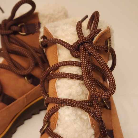 Sorel Harlow Lace Cozy Boot Waterproof Suede Ankle Bootie Women’s Brown Size 10 - Picture 6 of 14